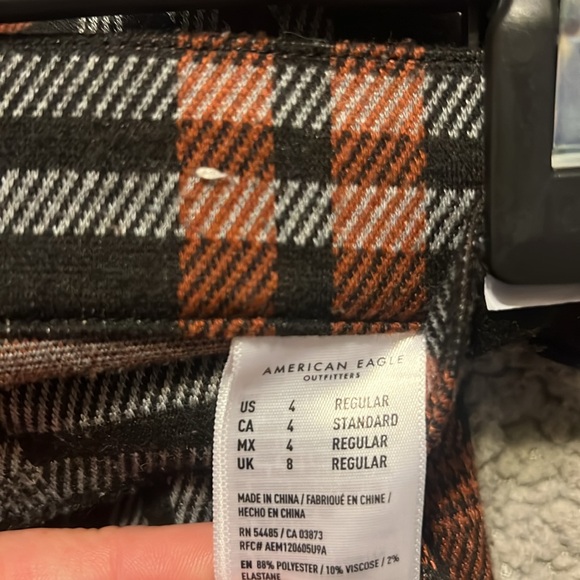 American Eagle Plaid Flared Pants - Picture 5 of 7